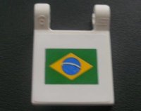 LEGO part Bandiera 2 x 2 Quadrata con Motivo Bandiera Brasiliana (Adesivo) - Set 8672 2335pb021