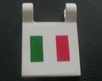 LEGO part Bandiera 2 x 2 Quadrata con Motivo Bandiera Italiana (Adesivo) - Set 8672 2335pb023