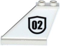 LEGO part Coda 4 x 1 x 3 con Pattern Badge '02' Nero Contornato su Lato Sinistro (Adesivo) - Set 60129 2340pb059L