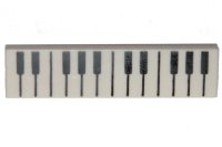 LEGO part Piastrella 1 x 4 con Pattern Tasti Pianoforte Neri e Bianchi 2431pb0593