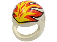 LEGO part Minifigure, Headgear Helmet Motorcycle (Standard) with Yellow and Red Flames Pattern 2446px5