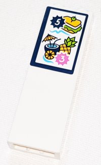 LEGO part Brick 1 x 2 x 5 with Number 3 and 5, Sandwich, Cocktail and Pineapple Pattern (Sticker) - Set 41347 2454pb193
