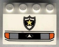 LEGO part Veicolo, Parafango 3 x 4 Schräge con Fari e Motivo Stemma Stella Gialla Polizia 2513px2