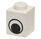 LEGO part Mattone 1 x 1 con Occhio Semplice Pattern Nero e Bianco 3005pe1