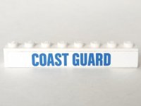 LEGO part Mattone 1 x 8 con Motivo 'COAST GUARD' Blu (Adesivo) - Set 60166 3008pb148