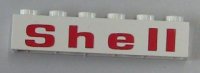 LEGO part Mattone 1 x 6 con Motivo 'Shell' Rosso Largo con 'e' Squadrata 3009pb156