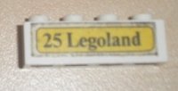LEGO part Brick 1 x 4 with Black '25 Legoland' Pattern (Sticker) - Set 379-1 3010pb042