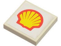 LEGO part Piastrella 2 x 2 con Modello Logo Shell (Adesivo) - Set 6378 3068pb0150