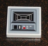 LEGO part Tile 2 x 2 with SW Star Destroyer Control Panel Pattern Port Side (Sticker) - Set 6211 3068pb0305