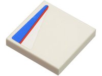 LEGO part Piastrella 2 x 2 con Motivo Linea Rossa su Blu e Bianco Lato Destro Modello (Adesivo) - Set 8125 3068pb0448R
