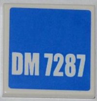 LEGO part Piastrella 2 x 2 con Motivo 'DM 7287' su Sfondo Blu (Adesivo) - Set 7287 3068pb0486