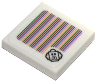 LEGO part Tile 2 x 2 with Super Mario Scanner Code Foo Pattern (Sticker) - Set 71386 3068pb1520