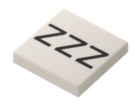 LEGO part Piastrella 2 x 2 con motivo Black 'ZZZ' 3068pb1997