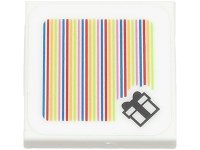 LEGO part Tile 2 x 2 with Super Mario Scanner Code Gift Box Pattern (Sticker) - Set 71403 3068pb2095