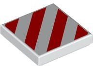 LEGO part Tile 2 x 2 with Red Danger Stripes Pattern 3068pb2459
