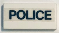 LEGO part Tile 1 x 2 with 'POLICE' Pattern (Sticker) - Set 6384 3069pb0114