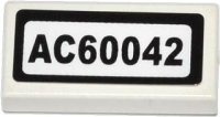 LEGO part Tile 1 x 2 with 'AC60042' Pattern (Sticker) - Set 60042 3069pb0308