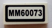 LEGO part Tile 1 x 2 with 'MM60073' Pattern (Sticker) - Set 60073 3069pb0361