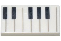 LEGO part Piastrella 1 x 2 con Motivo Tasti Pianoforte Neri e Bianchi 3069pb0761