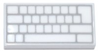 LEGO part Tile 1 x 2 with Computer Keyboard Blank Keys Pattern 3069pb0856