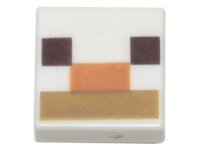 LEGO part Tile 1 x 1 with Dark Brown Squares, Medium Nougat and Dark Tan Rectangles Pattern (Minecraft Alpaca / Llama Nose and Mouth) 3070pb182