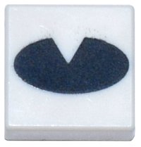 LEGO part Tile 1 x 1 with Black Oval with Slice Removed Pattern 3070pb261