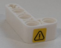 LEGO part Technic, Braccio di Sollevamento, Forma a L Spessa Modificata Piegata 2 x 4 con Motivo Punto Esclamativo in Triangolo di Pericolo Lato Modello Sinistro (Adesivo) - Set 42100 32140pb17L