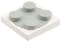 LEGO part Turntable 2 x 2 Plate with Light Gray Top (3680 / 3679) 3680c01