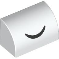 LEGO part Slope, Curved 1 x 2 with Black Closed Eye Curved Line Pattern 37352pb032