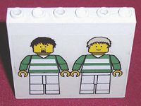 LEGO part Brick 1 x 6 x 5 with Two Soccer Players Pattern (Sticker) - Sets 3414 / 3419 3754pb08