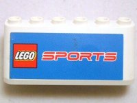 LEGO part Windscreen 2 x 6 x 2 with LEGO Sports Logo on Blue Background Pattern (Sticker) - Set 3420-4 4176pb22