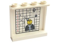 LEGO part Panel 1 x 4 x 3 - Hollow Studs with Police Case Board and Minifigure Photo Pattern on Inside (Sticker) - Set 7743 4215bpb19