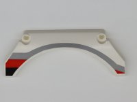 LEGO part Technic, Panel Car Mudguard Arched 13 x 2 x 5 Straight Top with Black, Red and Gray Stripes Pattern Model Front Left Side 42545pb001L
