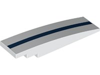 LEGO part Slope, Curved 8 x 2 with Dark Blue Stripe Pattern 42918pb01