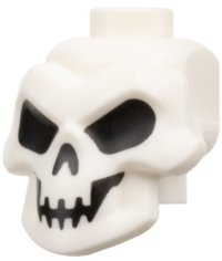 LEGO part Minifigure, Head, Modified Skull with Black Eyes, Nose and Mouth Pattern 43693pb04