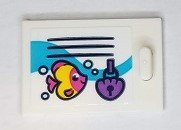 LEGO part Container, Cupboard 2 x 3 x 2 Door with Clam Shell Lock, Bubbles, Fish and Black Vents Pattern (Sticker) - Set 41430 4533pb030