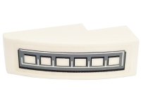 LEGO part Slope, Curved 3 x 1 with Black and Dark Bluish Gray Grille Pattern Model Right Side (Sticker) - Set 5973 50950pb171R