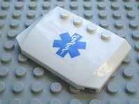 LEGO part Wedge 4 x 6 x 2/3 Triple Curved with Blue EMT Star of Life Pattern (Sticker) - Set 7890 52031pb022