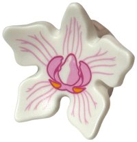 LEGO part Minifigure, Headgear Hood with 5 Large Petals with Bright Pink and Dark Pink Orchid Flower Pattern 54001pb02