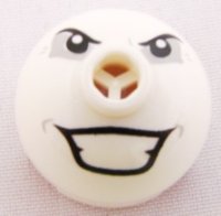 LEGO part Brick, Round 2 x 2 Dome Top with Angry Eyes and Grin Pattern (Joker Bomb) 553pb012
