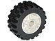 LEGO part Wheel 18mm D. x 14mm with Pin Hole, Fake Bolts and Shallow Spokes with Black Tire 30.4 x 14 Offset Tread (55981 / 30391) 55981c02