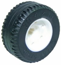LEGO part Wheel 18mm D. x 14mm with Axle Hole, Fake Bolts and Shallow Spokes with Black Tire 30.4 x 14 Solid (55982 / 58090) 55982c03