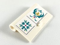 LEGO part Door 1 x 3 x 4 Left - Open Between Top and Bottom Hinge with Ornate Arendelle Crest Flower Pattern (Sticker) - Set 41167 58381pb11