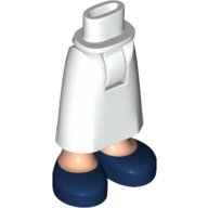 LEGO part Mini Doll Hips and Skirt Long, Light Nougat Legs and Dark Blue Shoes Pattern - Thick Hinge 59595c00pb04