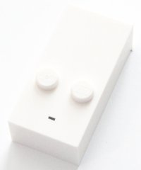 LEGO part Brick, Braille 2 x 4 with 2 Studs with Black Dash / Hyphen / Minus Sign (-) Pattern (dots-36 ⠤) 60297pb01