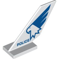 LEGO part Tail Shuttle with 'POLICE' and Eagle Head with Wing Pattern on Both Sides 6239pb073