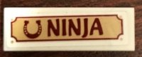 LEGO part Tile 1 x 3 with Horseshoe and 'NINJA' Pattern (Sticker) - Set 41126 63864pb082