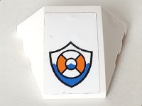 LEGO part Wedge 4 x 3 Triple Curved No Studs with Coast Guard Logo Pattern (Sticker) - Set 60166 64225pb022