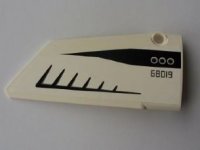 LEGO part Technic, Panel Fairing #18 Large Smooth, Side B with Black '68019' ('61089') and Three Circles Wing Pattern (Sticker) - Set 5983 64682pb002