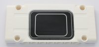 LEGO part Technic, Panel Plate 5 x 11 x 1 with Black Rectangle with Rounded Corners and 2 Silver Stripes Pattern (Sticker) - Set 42043 64782pb027